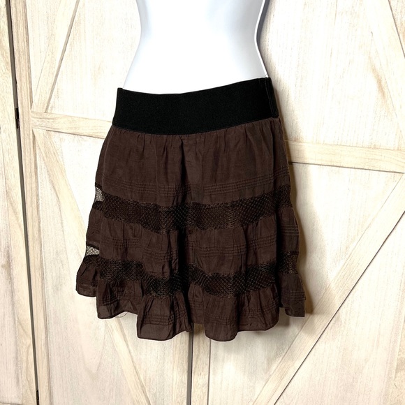 3/$20 Free People wavy boho mini skirt, Small - Picture 2 of 5